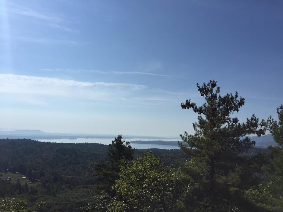 The view of Lake Champlain from Coon Mountain