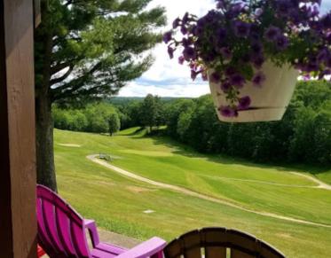 Overlooking the greens from clubhouse porch