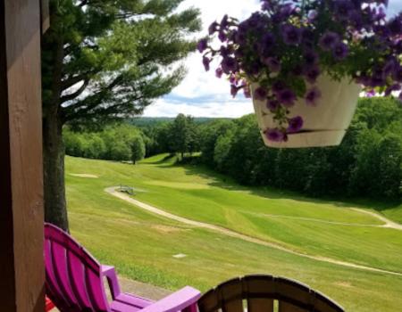 Overlooking the greens from clubhouse porch