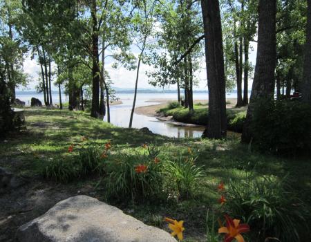 This lovely park transitions from river and forest to lake and beach.