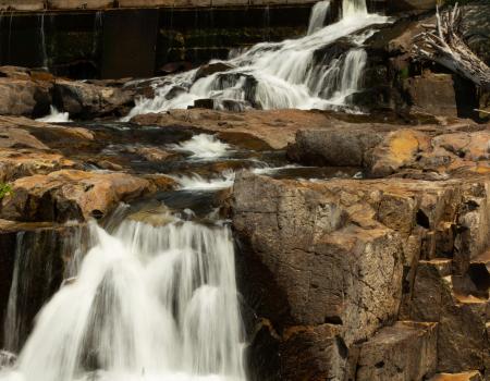 a cascading waterfall