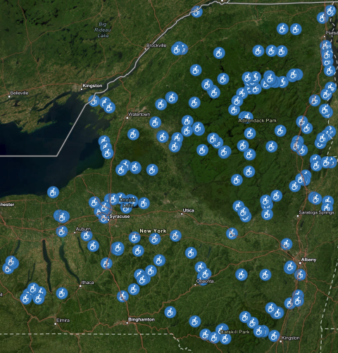 The DEC has created an interactive map sharing information about locations that are handicap accessible.