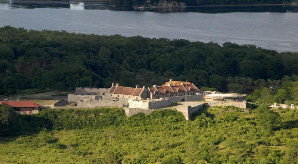 An aerial view of Fort Ticonderoga