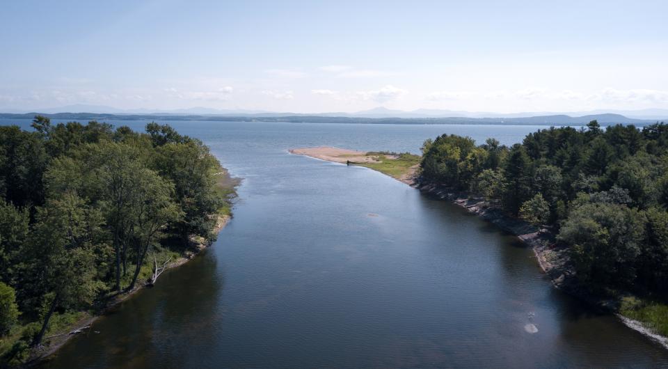 The aerial view of Noblewood Park's distinctive coastline.