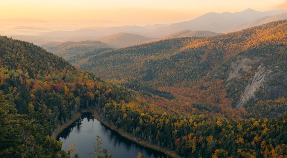 A high elevation lake in the fall