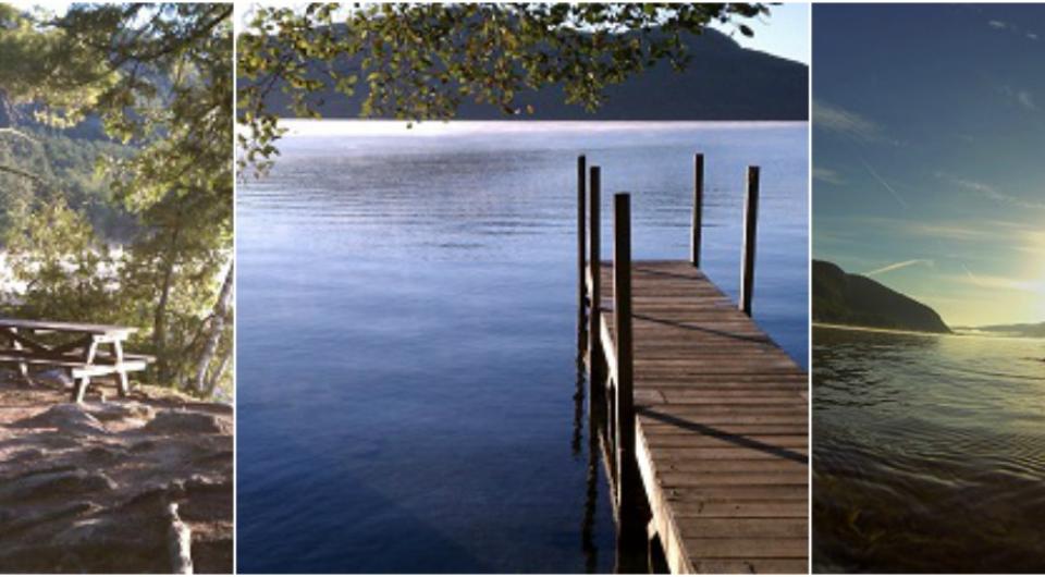 A collage of locations at Rogers Rock Campground in New York