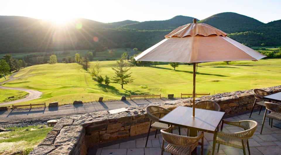 The terrace over looking Ticonderoga Golf Course 