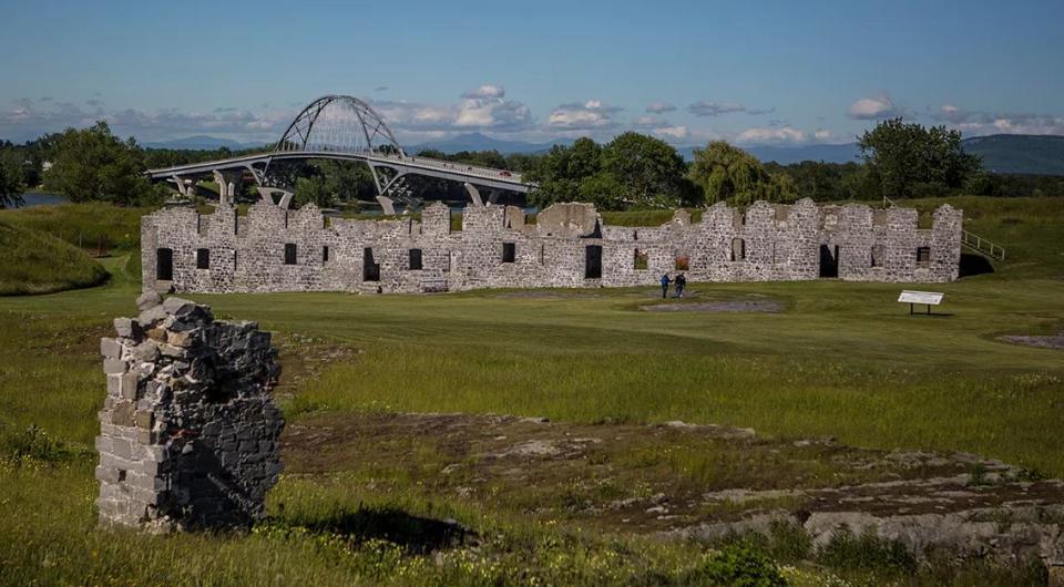 The remains of Fort Crown Point is now a Heritage Area with many amenities.