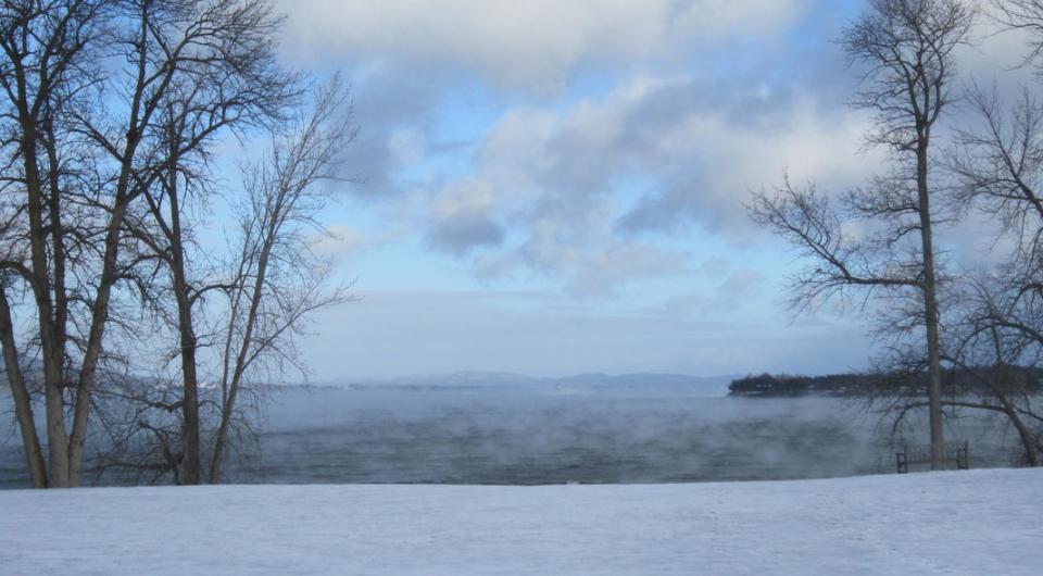 Winter view out towards Lake Champlain.