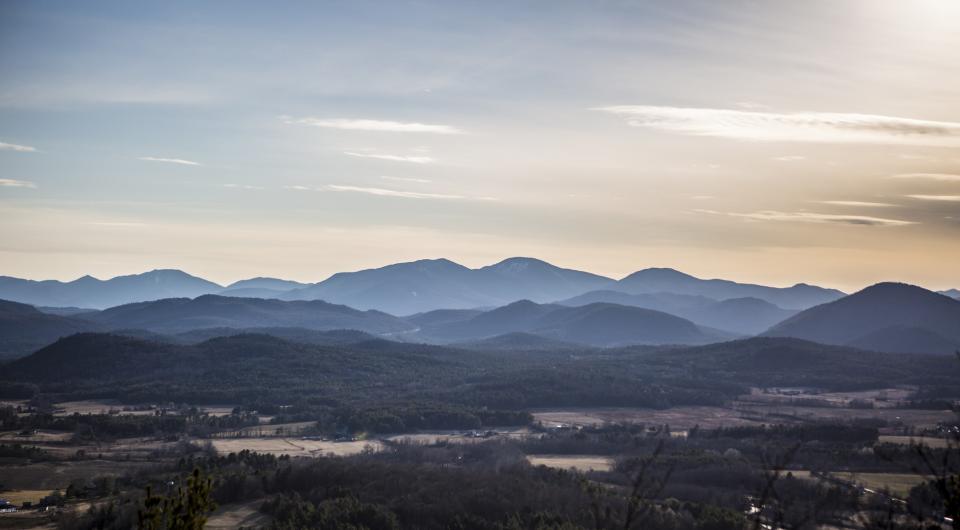 A sunset in the mountains