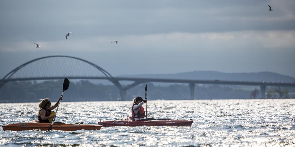 The Lake Champlain Bridge at Crown Point can be seen from many places on the Lake Champlain coast.