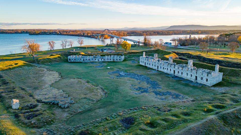 An aerial view of Crown Point Historic site.