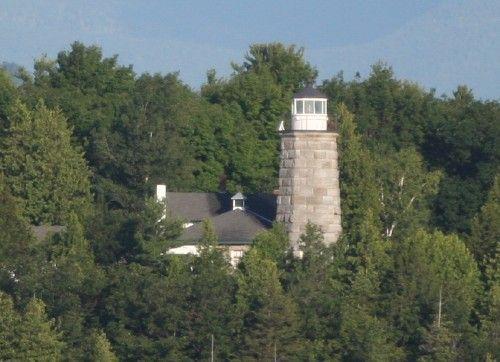 The historic stone lighthouse at Split Rock.