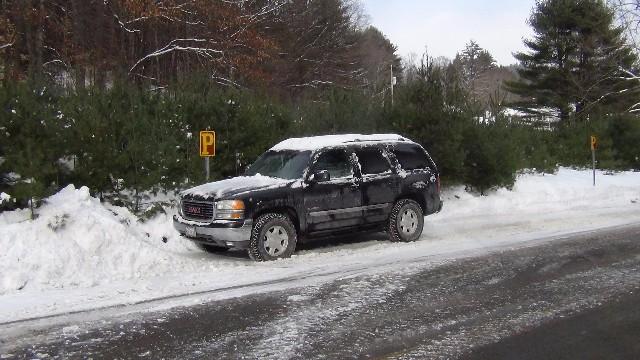 Freshly plowed parking.