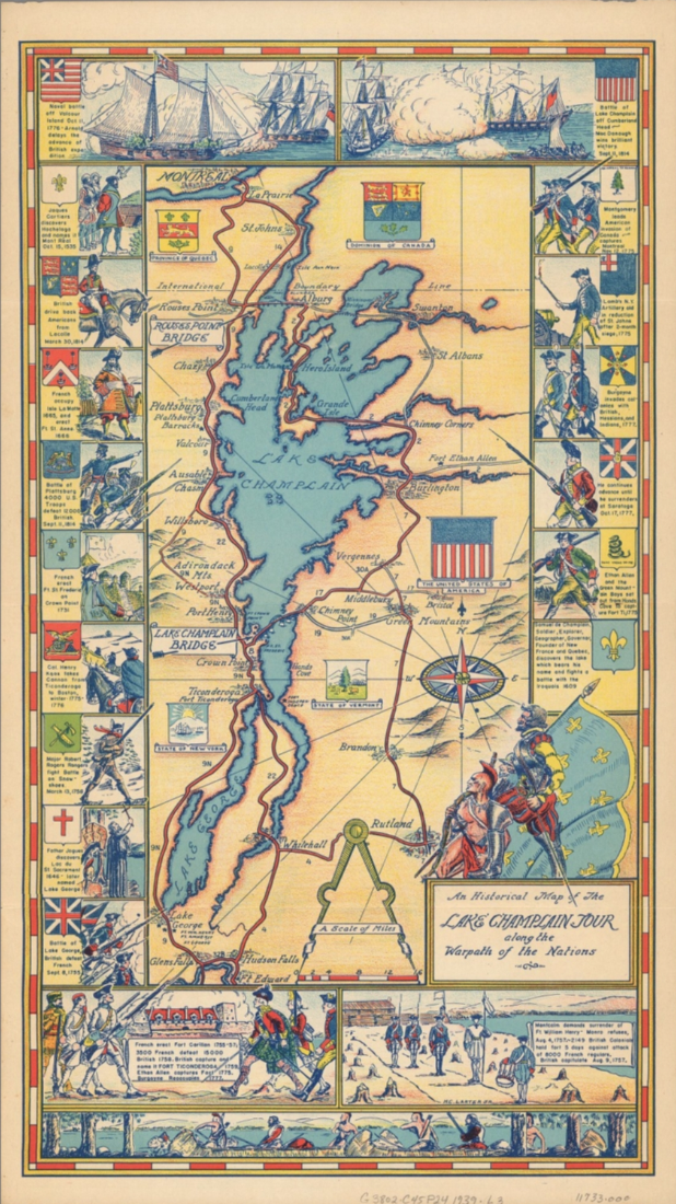 old map of Lake Champlain