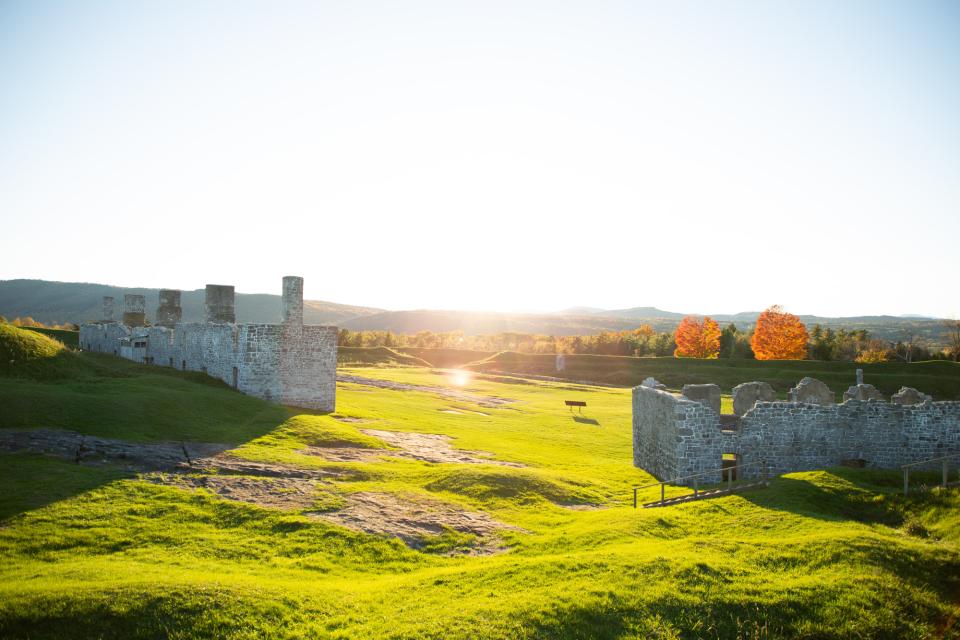 Colonial forts in a field