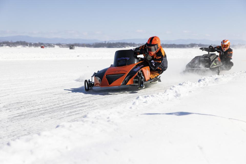 Racer taking a sharp corner