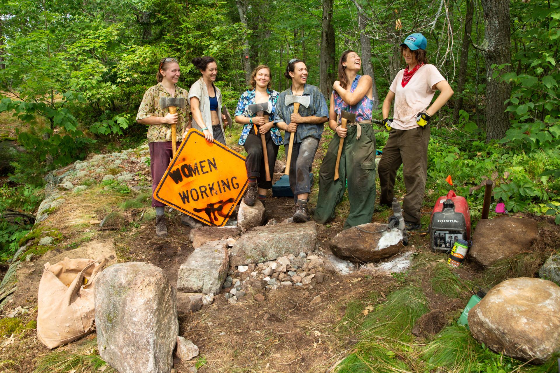 An all-woman trail crew
